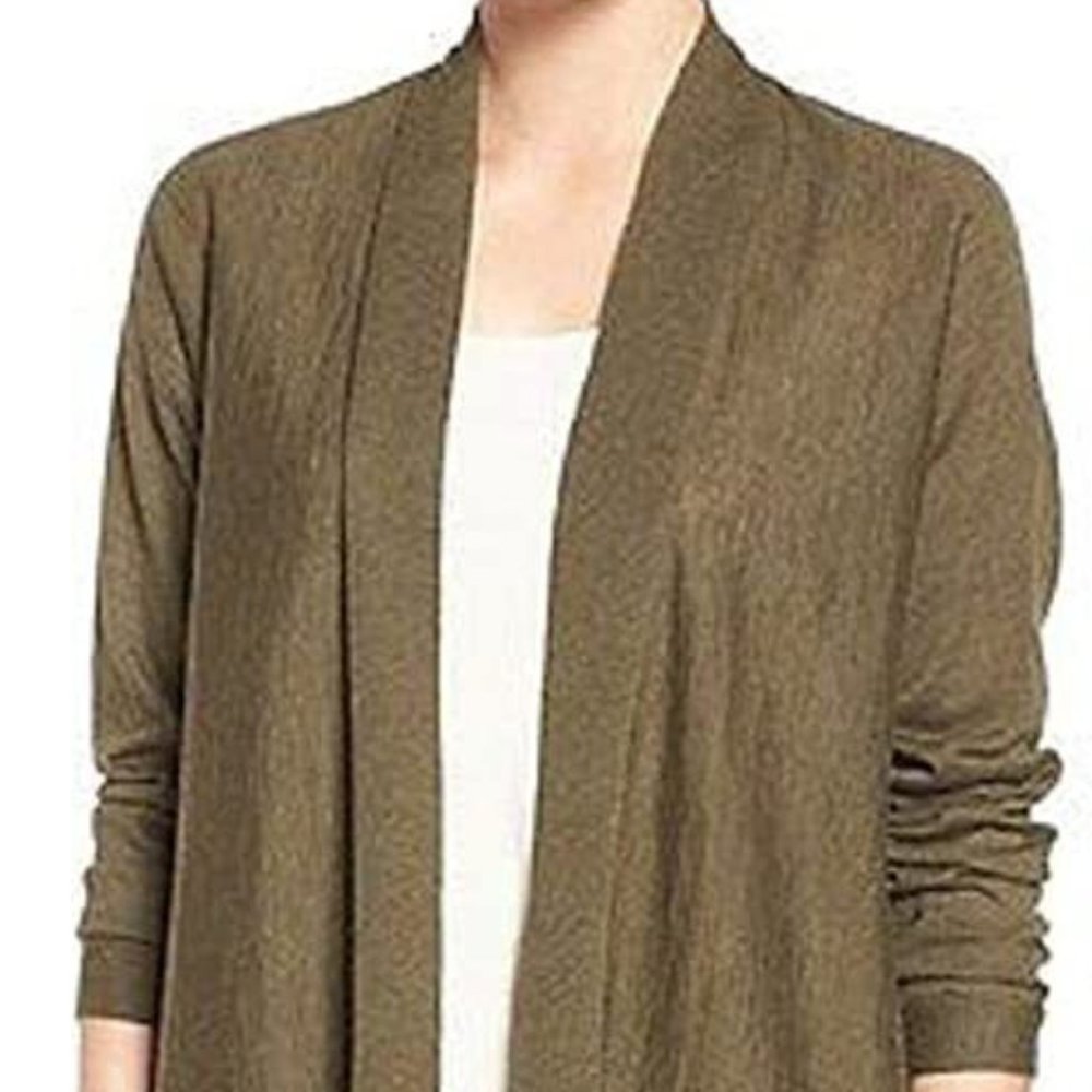 NWT Eileen Fisher Caper Fine Tencel Alpaca Oval Cardigan